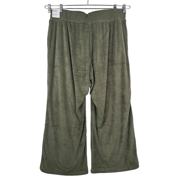 Nike Velour high rise Wide Leg Trousers in Olive Y2K 90s sz 2XL - Picture 4 of 14